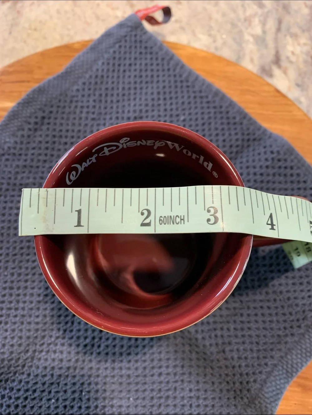 Disney Maroon Ceramic Mug with White Walt Disney World Logo